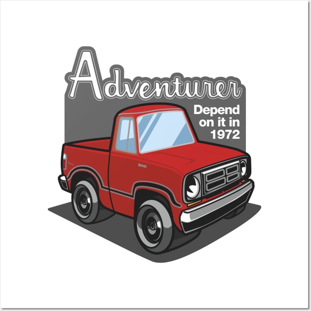 Bright Red Adventurer - 1972 Wall Art by jepegdesign